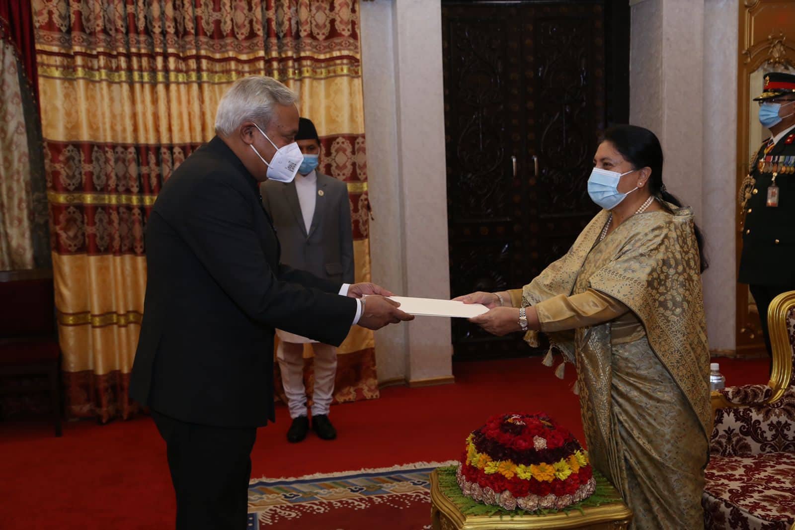 Indian Ambassador with bidya bhandari