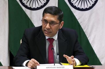 MEA spokesperson Arindam Bagchi addresses a press conference