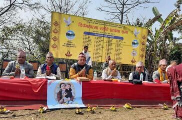 Prayer meeting at Pokhara plane crash site