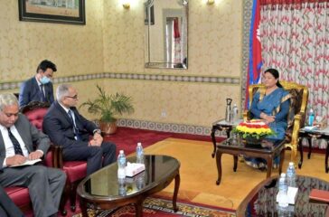 President Bhandari and Indian Secretary Vinay Mohan