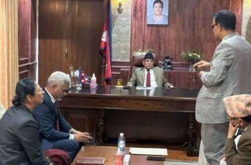 Presidents of the Constitutional Commission with 'Prachanda'