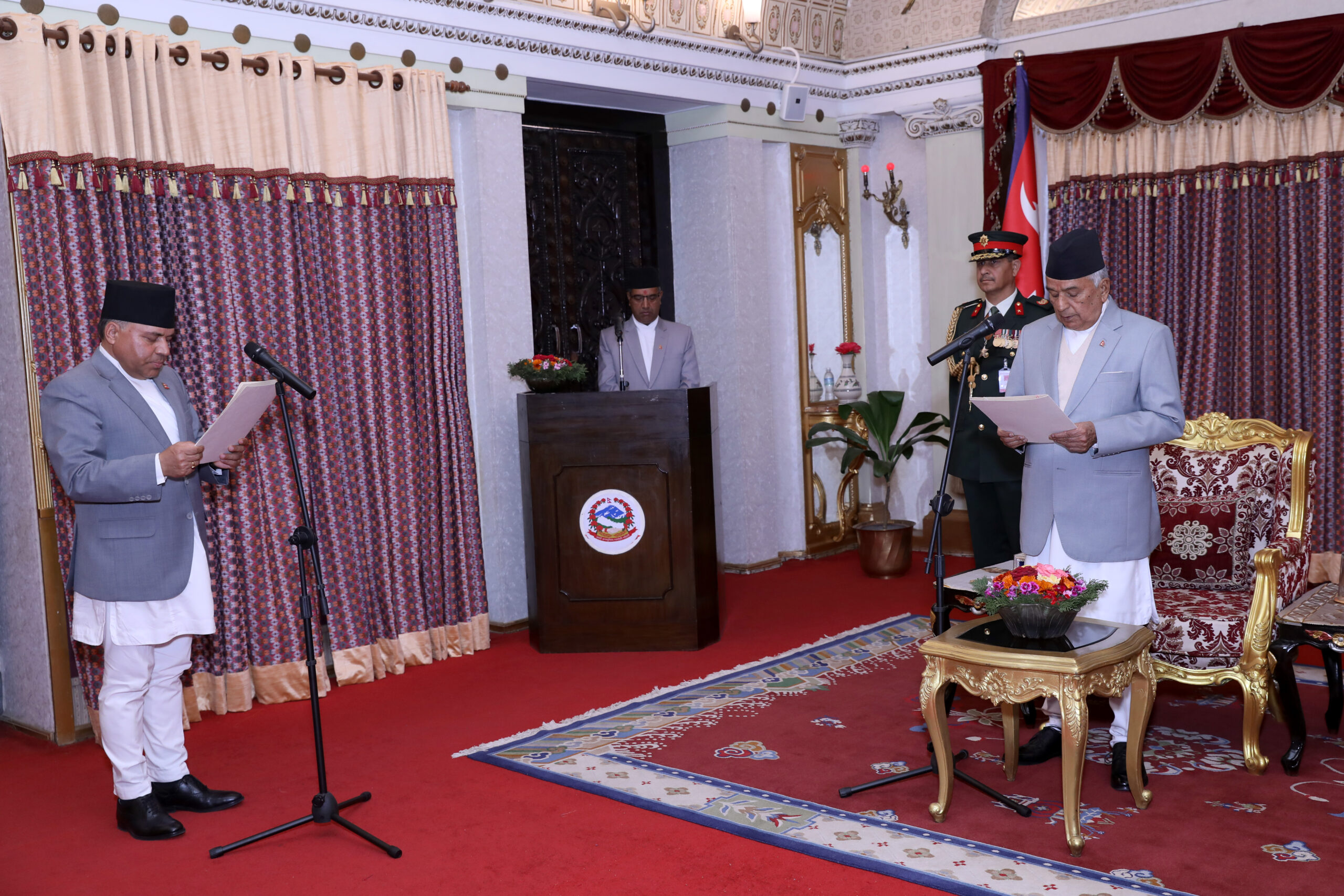 Swearing in by newly appointed Ambassador Paudel to Canada