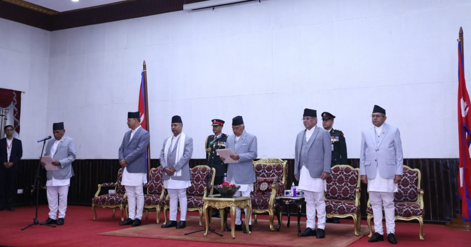 Swearing in by Dahal, Speaker of the National Assembly Swearing in by Dahal, Speaker of the National Assembly