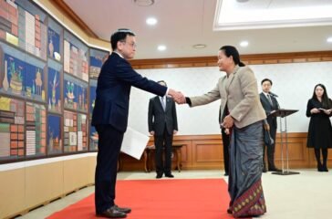 Nepali Ambassador to Korea Tumbahamphedwar presents certificate of appointment