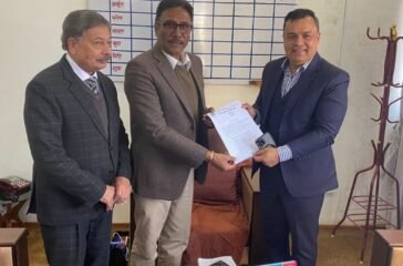 Labor Minister Bhandari and Badri KC