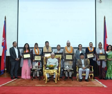 Journalists with President Poudel