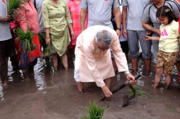 President Poudel participates in symbolic planting at winter residence