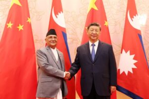 Meeting between Prime Minister Oli and Chinese President