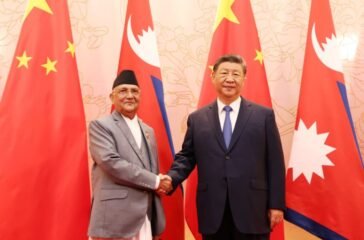 Meeting between Prime Minister Oli and Chinese President