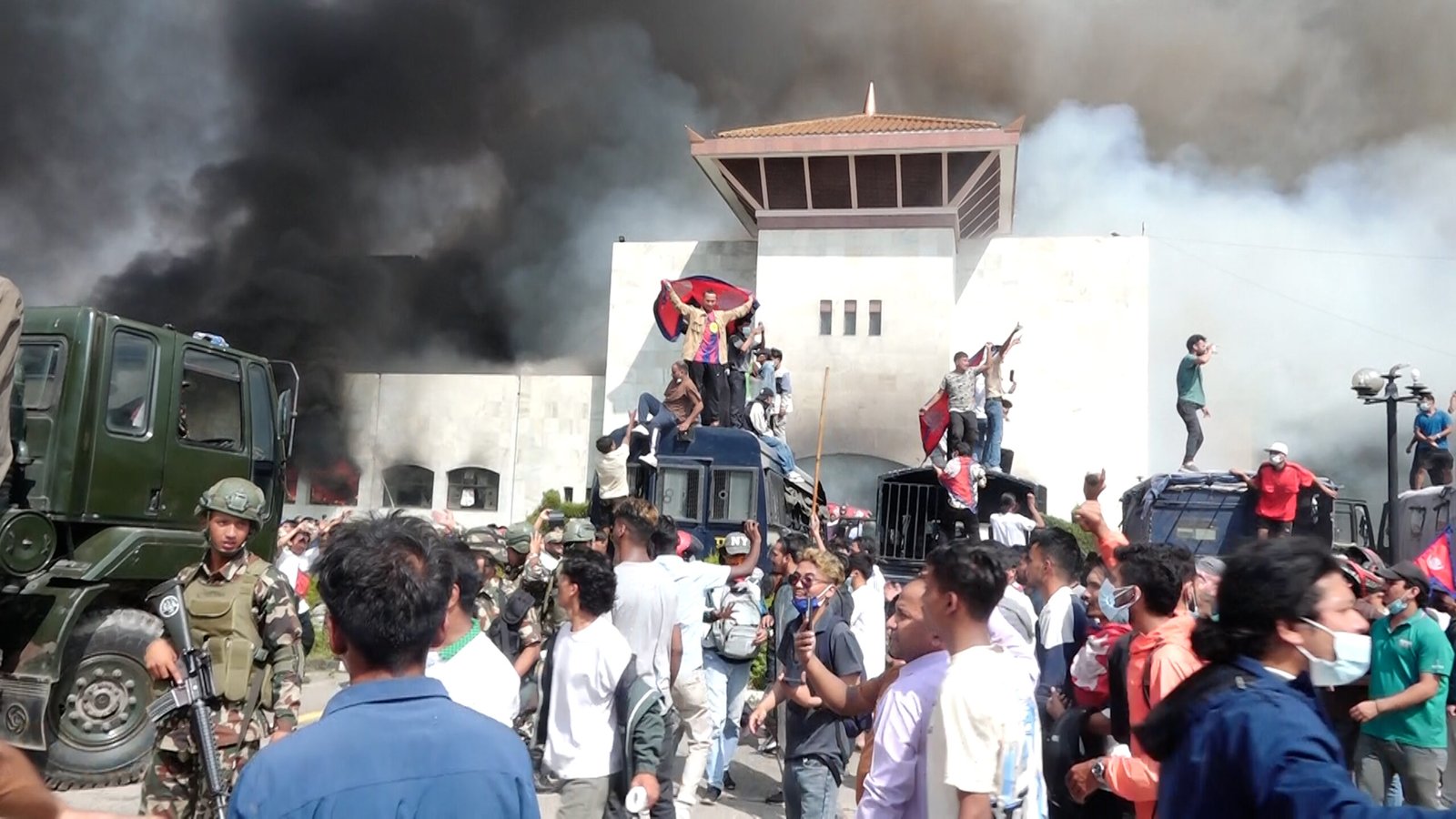 Burning Parliament Building