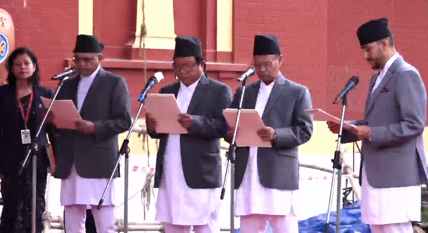 Four newly appointed ministers take oath of office and secrecy Four newly appointed ministers take oath of office and secrecy