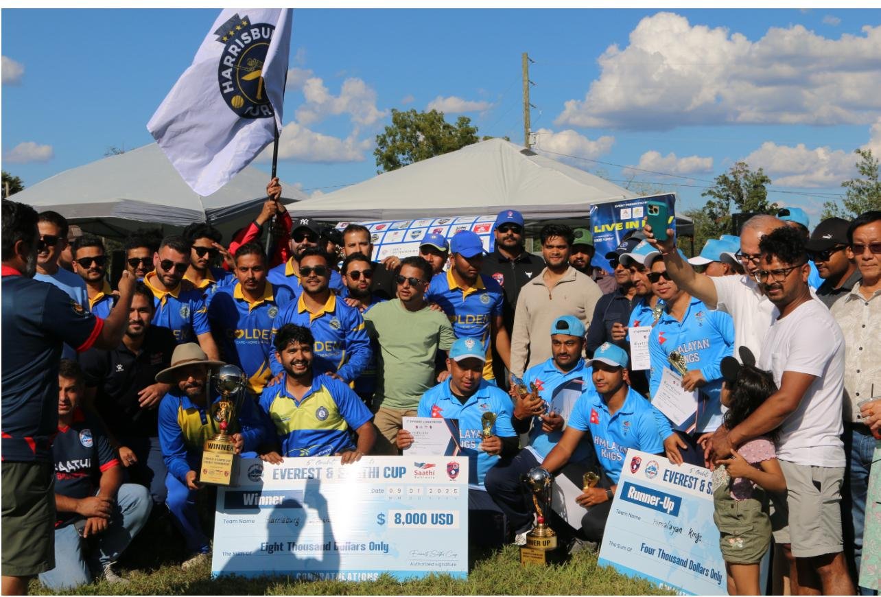 Harrisburg Gorkhas' hat-trick in Everest & Sathi Cup cricket title Harrisburg Gorkhas' hat-trick in Everest & Sathi Cup cricket title