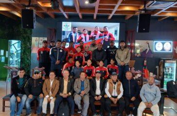 Mahesh Shrestha-led NRNA supports players participating in World Karate Championship