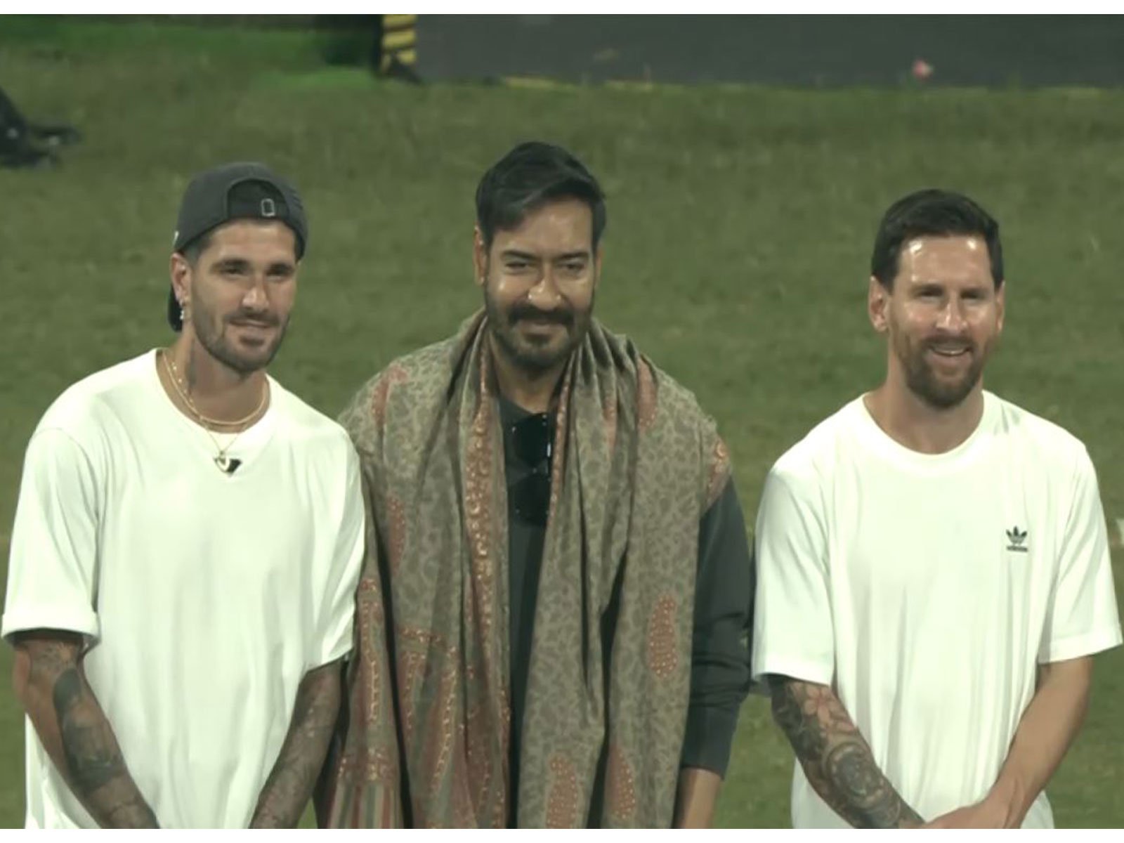 Indian actor Ajay Devgn meets Lionel Messi