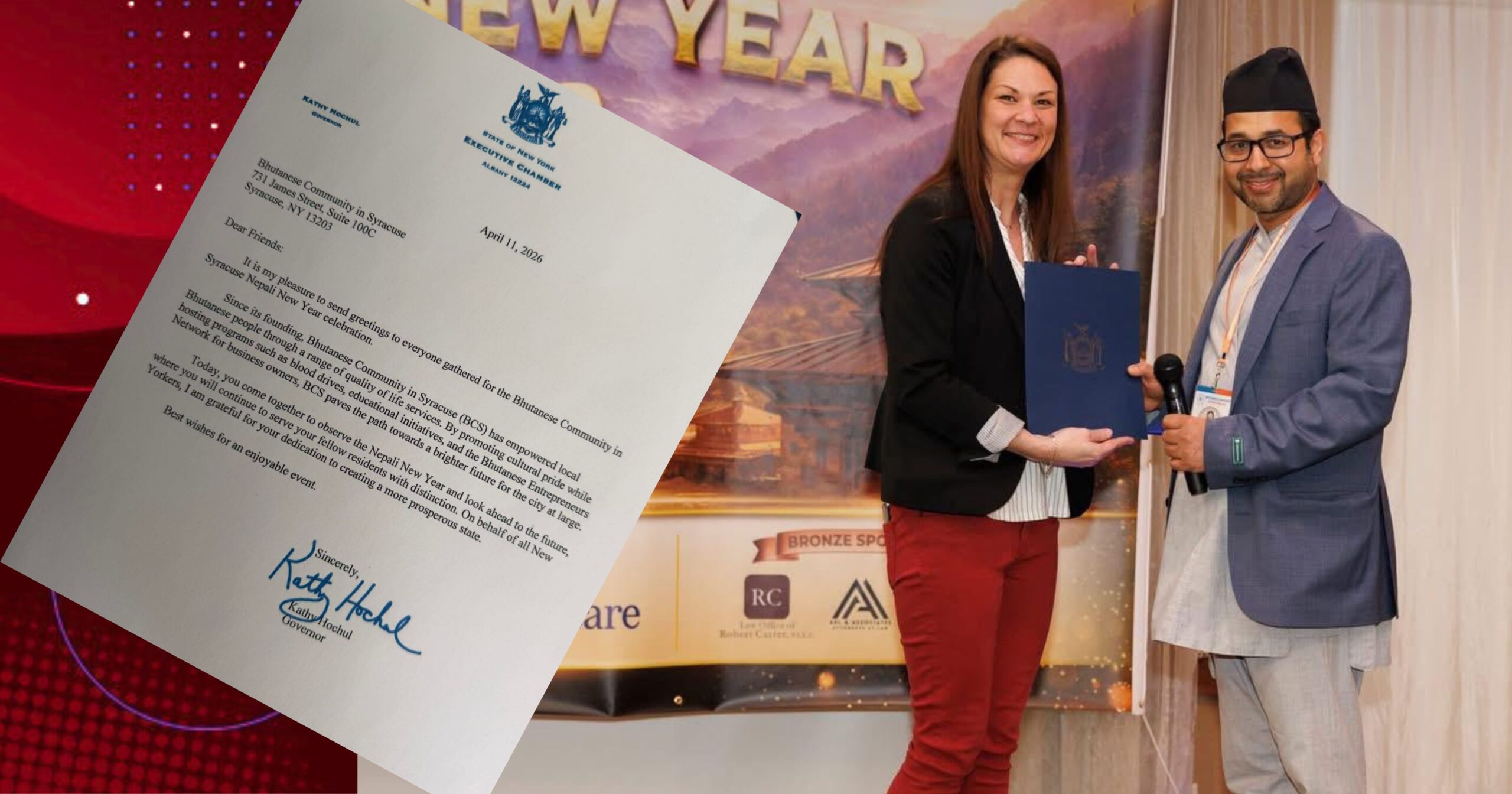 Governor Kathy Hochul Sends New Year Greetings to Bhutanese Community in Syracuse